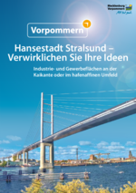 Blick auf die Rügenbrücken mit der Stadt Stralsund im Hintergrund
