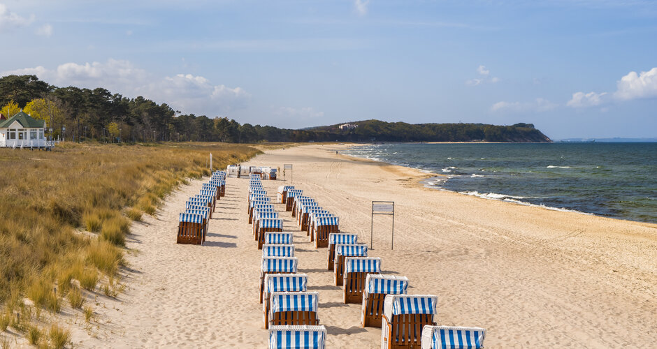 Strandkörbe am Strand von Göhren